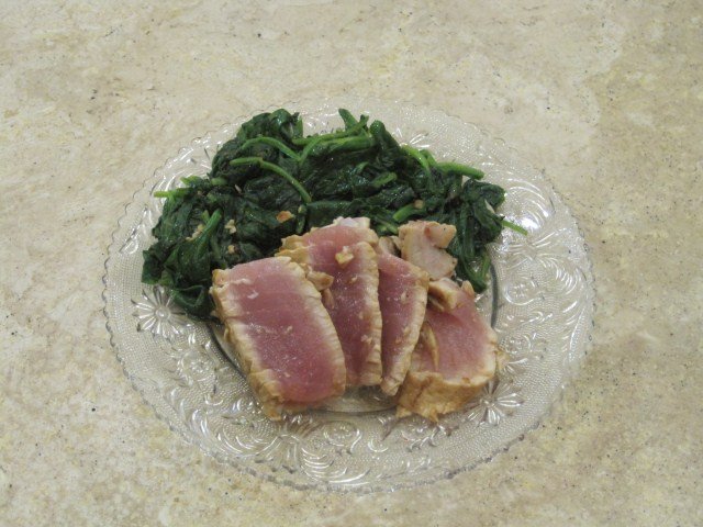 Ahi Tuna Recipe with Spinach