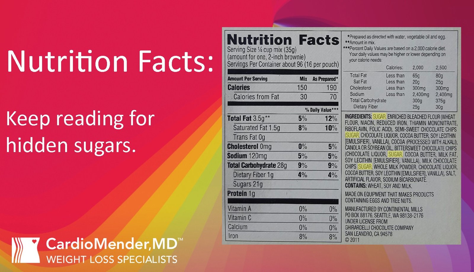 How To Read The Nutrition's Facts Label & Get The Data You Need 5 Nutrition Facts - Hidden Sugar in Ingredients copy