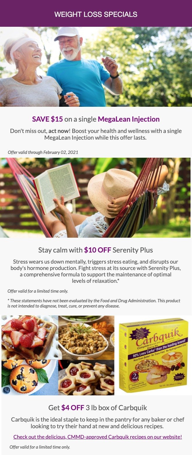 MegaLean Injection, Serenity Plus & Carbquik SALE