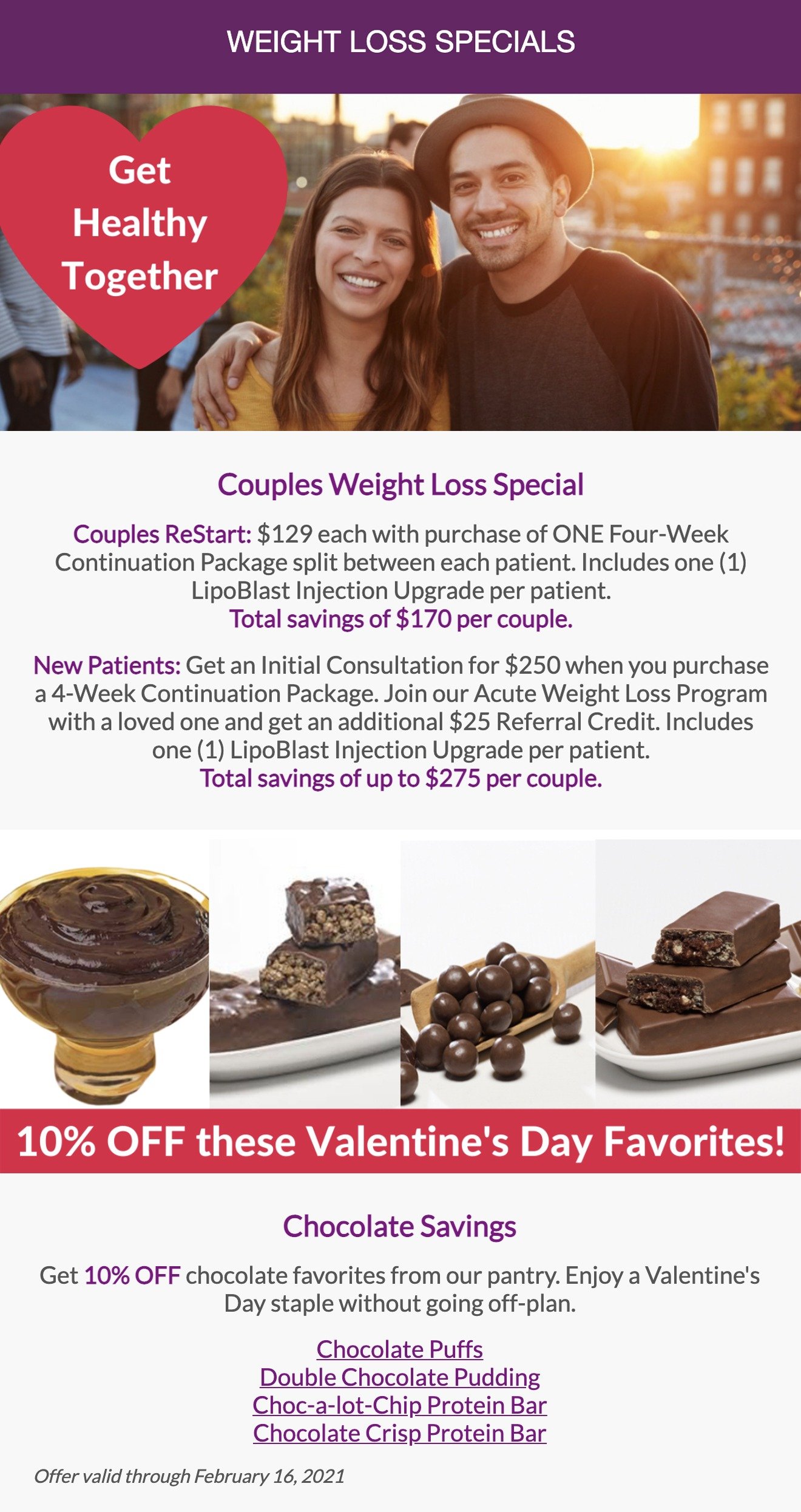 Couples Weight Loss and Chocolate Savings