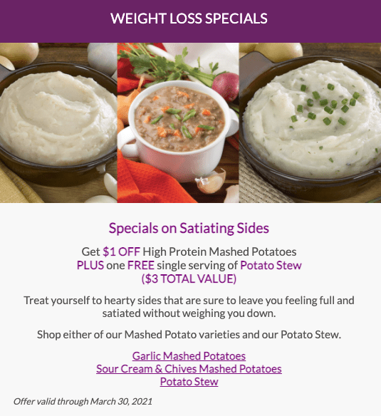 Specials on Satiating Sides